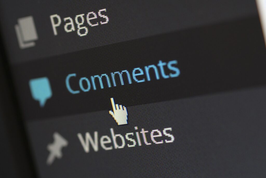 Comments section in WordPress dashboard